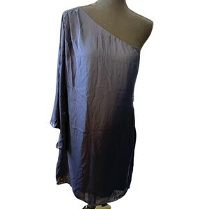 Elegant One-Shoulder Blue Dress